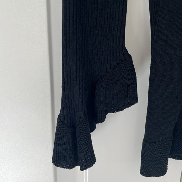 Diane Von Furstenberg Open Front Black Cardigan Sweater, EUC - Picture 3 of 5